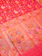 Dark Pink Shikargah Meenakari Real Zari Silk Handloom Banarasi Saree - Sacred Weaves