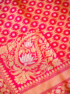 Dark Pink Sona Roopa Silk Real Zari Handloom Banarasi Saree - Sacred Weaves