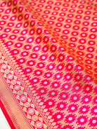 Dark Pink Sona Roopa Silk Real Zari Handloom Banarasi Saree - Sacred Weaves