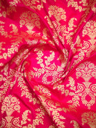 Pink Red Meenakari Uppada Katan Silk Handloom Banarasi Saree - Sacred Weaves