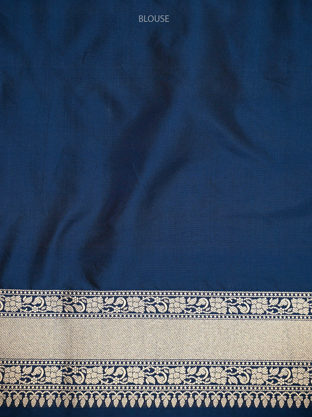 Midnight Blue Rangkat Katan Silk Handloom Banarasi Saree - Sacred Weaves