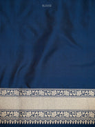 Midnight Blue Rangkat Katan Silk Handloom Banarasi Saree - Sacred Weaves