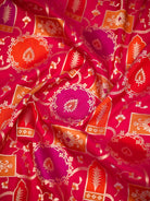 Dark Pink Rangkat Katan Silk Handloom Banarasi Saree - Sacred Weaves