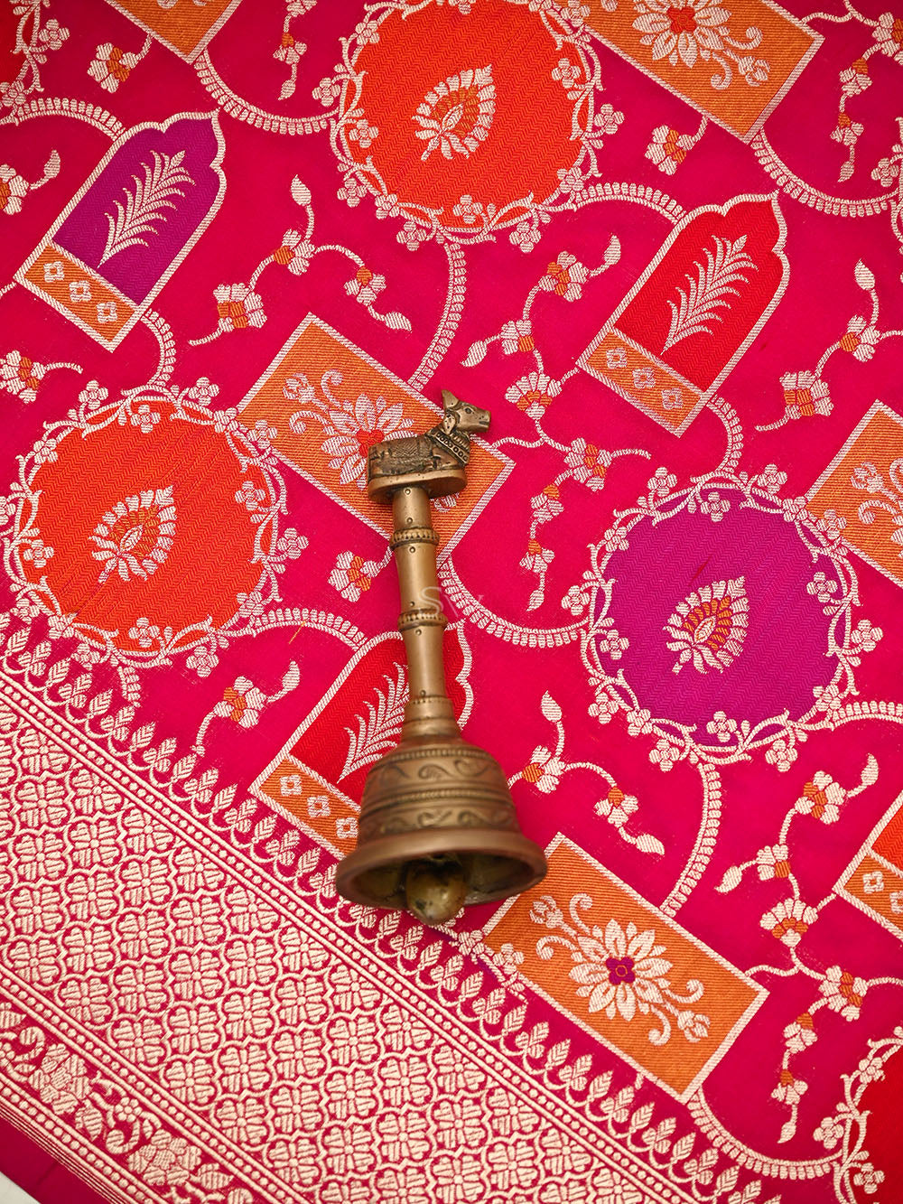 Dark Pink Rangkat Katan Silk Handloom Banarasi Saree - Sacred Weaves