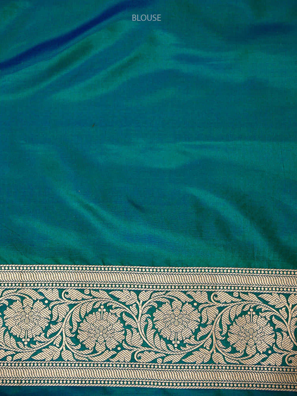 Green Blue Floral Boota Uppada Katan Silk Handloom Banarasi Saree - Sacred Weaves