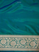 Green Blue Floral Boota Uppada Katan Silk Handloom Banarasi Saree - Sacred Weaves