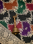 Black Rangkat Jaal Katan Silk Handloom Banarasi Saree - Sacred Weaves