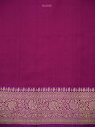Beige Magenta Floral Boota Katan Silk Handloom Banarasi Saree - Sacred Weaves