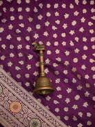 Dark Purple Meenakari Konia Katan Silk Handloom Banarasi Saree - Sacred Weaves