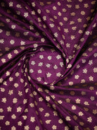 Dark Purple Meenakari Konia Katan Silk Handloom Banarasi Saree - Sacred Weaves