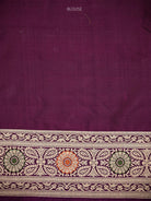 Dark Purple Meenakari Konia Katan Silk Handloom Banarasi Saree - Sacred Weaves