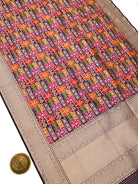 Dark Purple Rangkat Jaal Katan Silk Handloom Banarasi Saree - Sacred Weaves