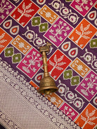 Dark Purple Rangkat Jaal Katan Silk Handloom Banarasi Saree - Sacred Weaves