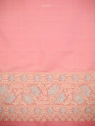 Pastel Pink Zari Jaal Uppada Katan Silk Handloom Banarasi Saree - Sacred Weaves