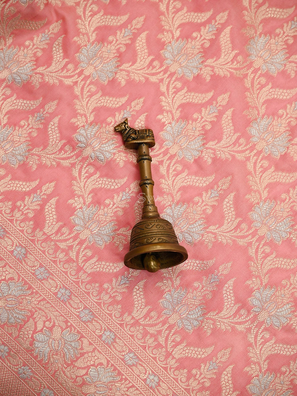 Pastel Pink Zari Jaal Uppada Katan Silk Handloom Banarasi Saree - Sacred Weaves