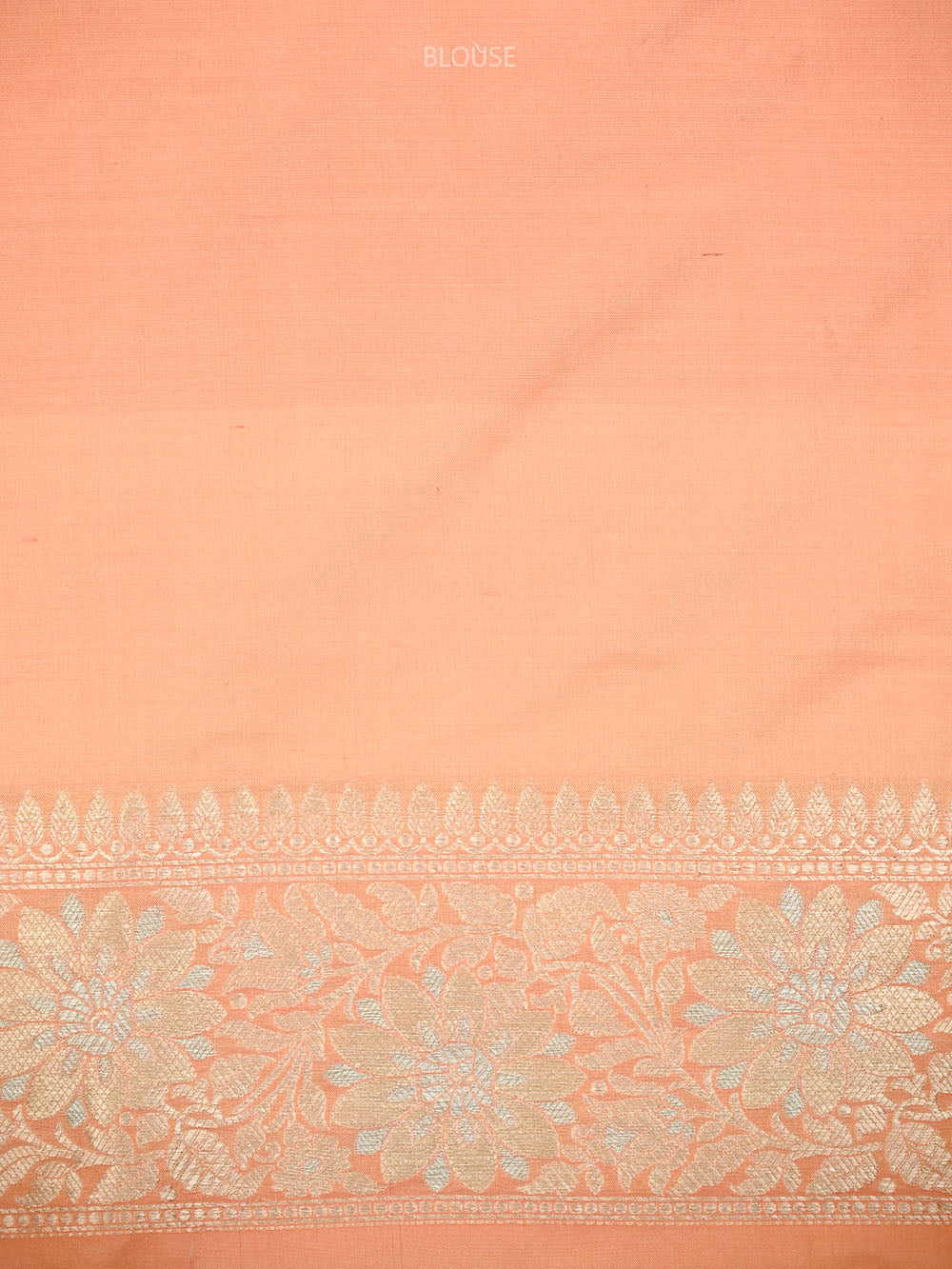 Peach Zari Jaal Uppada Katan Silk Handloom Banarasi Saree - Sacred Weaves