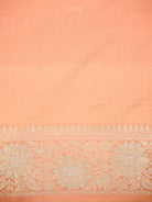Peach Zari Jaal Uppada Katan Silk Handloom Banarasi Saree - Sacred Weaves