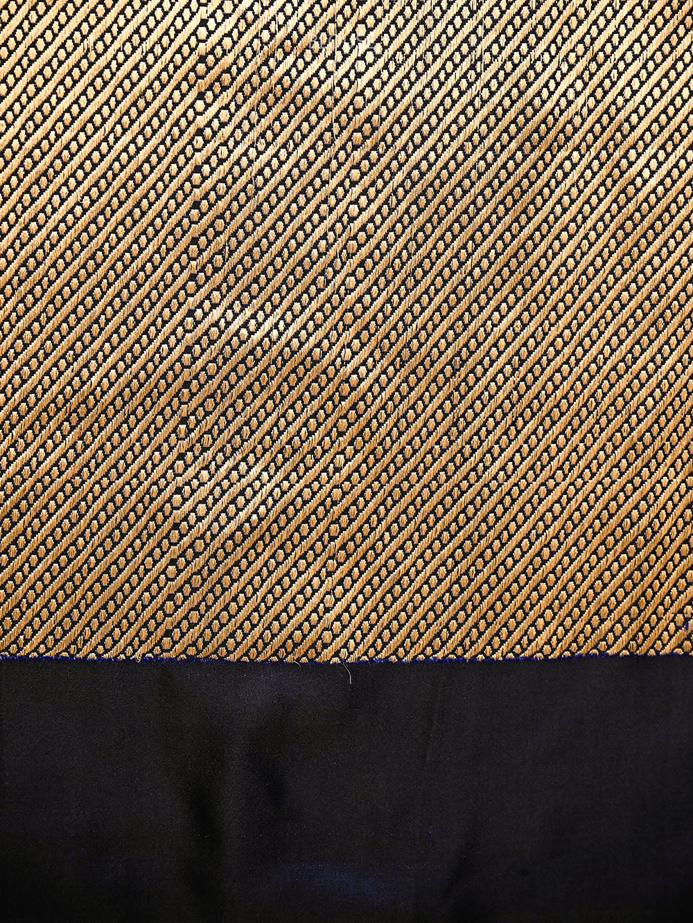 Black Blue Plain Sona Roopa Satin Silk Handloom Banarasi Saree - Sacred Weaves