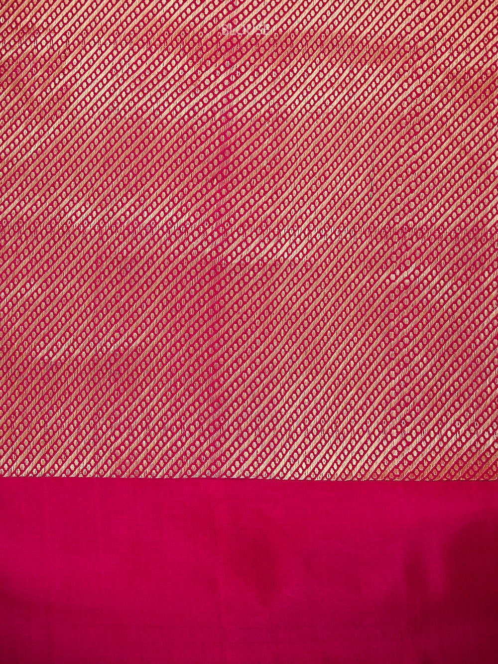 Dark Pink Plain Sona Roopa Satin Silk Handloom Banarasi Saree - Sacred Weaves