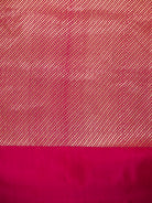 Dark Pink Plain Sona Roopa Satin Silk Handloom Banarasi Saree - Sacred Weaves