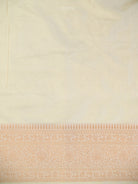 Beige Zari Booti Uppada Katan Silk Handloom Banarasi Saree - Sacred Weaves