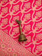 Pink Red Meenakari Uppada Jaal Katan Silk Handloom Banarasi Saree - Sacred Weaves