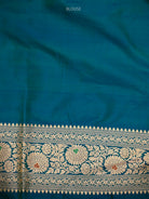 Teal Green Meenakari Jaal Uppada Katan Silk Handloom Banarasi Saree - Sacred Weaves