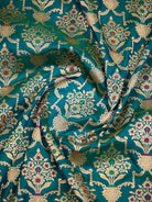 Teal Green Meenakari Uppada Katan Silk Handloom Banarasi Saree - Sacred Weaves
