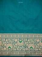 Teal Green Meenakari Uppada Katan Silk Handloom Banarasi Saree - Sacred Weaves