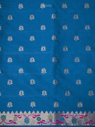 Midnight Blue Real Zari Handloom Banarasi Saree - Sacred Weaves