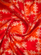 Red Orange Rangkat Jaal Katan Silk Handloom Banarasi Saree - Sacred Weaves