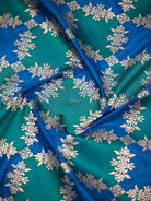 Blue Green Rangkat Jaal Katan Silk Handloom Banarasi Saree - Sacred Weaves