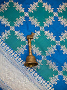 Blue Green Rangkat Jaal Katan Silk Handloom Banarasi Saree - Sacred Weaves