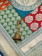 Teal Green Rangkat Katan Silk Handloom Banarasi Saree - Sacred Weaves