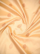 Beige Zari Boota Katan Silk Handloom Banarasi Saree - Sacred Weaves