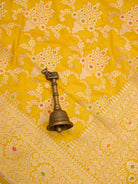 Yellow Meenakari Uppada Jaal Katan Silk Handloom Banarasi Saree - Sacred Weaves