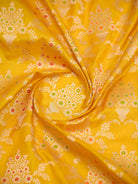 Yellow Meenakari Uppada Jaal Katan Silk Handloom Banarasi Saree - Sacred Weaves