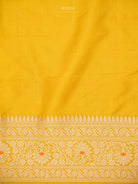 Yellow Meenakari Uppada Jaal Katan Silk Handloom Banarasi Saree - Sacred Weaves