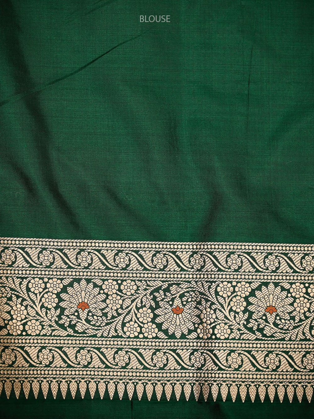 Bottle Green Meenakari Uppada Jaal Katan Silk Handloom Banarasi Saree - Sacred Weaves