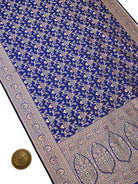 Blue Meenakari Jaal Uppada Katan Silk Handloom Banarasi Saree - Sacred Weaves