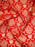 Red Meenakari Uppada Jaal Katan Silk Handloom Banarasi Saree - Sacred Weaves