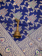 Blue Meenakari Uppada Jaal Katan Silk Handloom Banarasi Saree - Sacred Weaves