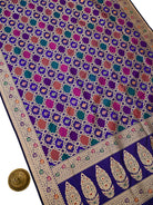 Purple Rangkat Jaal Katan Silk Handloom Banarasi Saree -Sacred Weaves