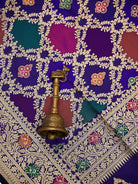Purple Rangkat Jaal Katan Silk Handloom Banarasi Saree -Sacred Weaves