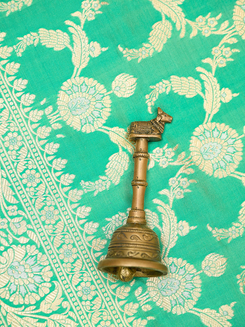 Aqua Green Jaal Uppada Katan Silk Handloom Banarasi Saree - Sacred Weaves