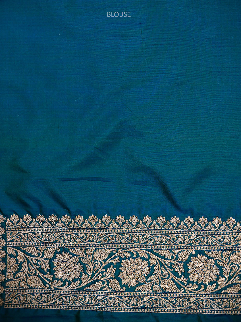 Blue Green Floral Boota Uppada Katan Silk Handloom Banarasi Saree - Sacred Weaves