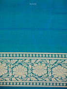 Green Blue Floral Booti Uppada Katan Silk Handloom Banarasi Saree - Sacred Weaves