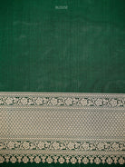 Bottle Green Rangkat Jaal Katan Silk Handloom Banarasi Saree - Sacred Weaves
