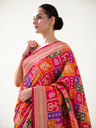 Pink Rangkat Jaal Katan Silk Handloom Banarasi Saree - Sacred Weaves