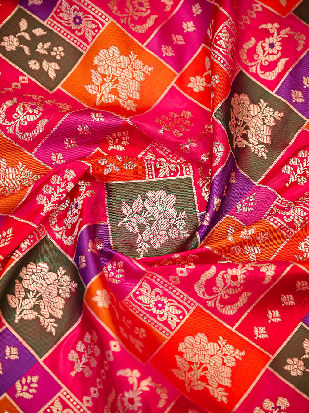 Pink Rangkat Jaal Katan Silk Handloom Banarasi Saree - Sacred Weaves